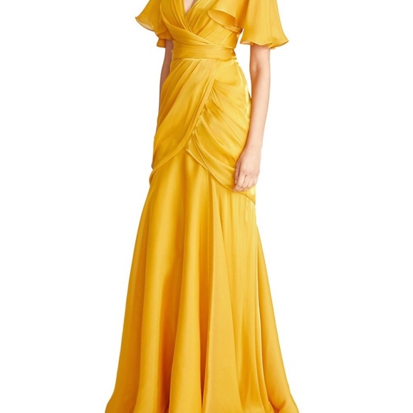 THEIA - Tamara Flutter-Sleeve Gown - Picture 2 of 4